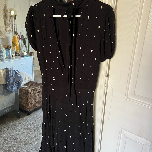 Free People Polka Dot Mini Dress | Black & White | Size 6 or Medium - Picture 4 of 4